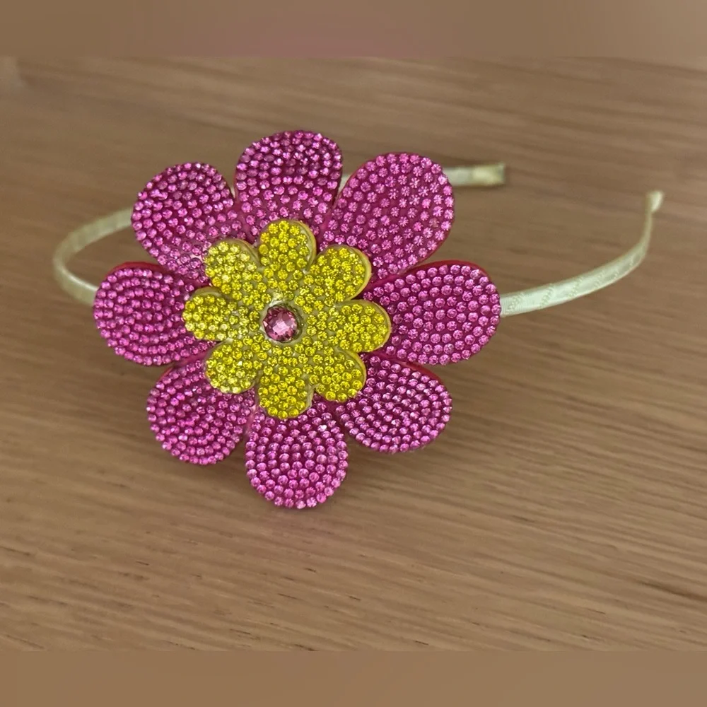 NEW BARI LYNN Girls Rhinestone Flower Headband